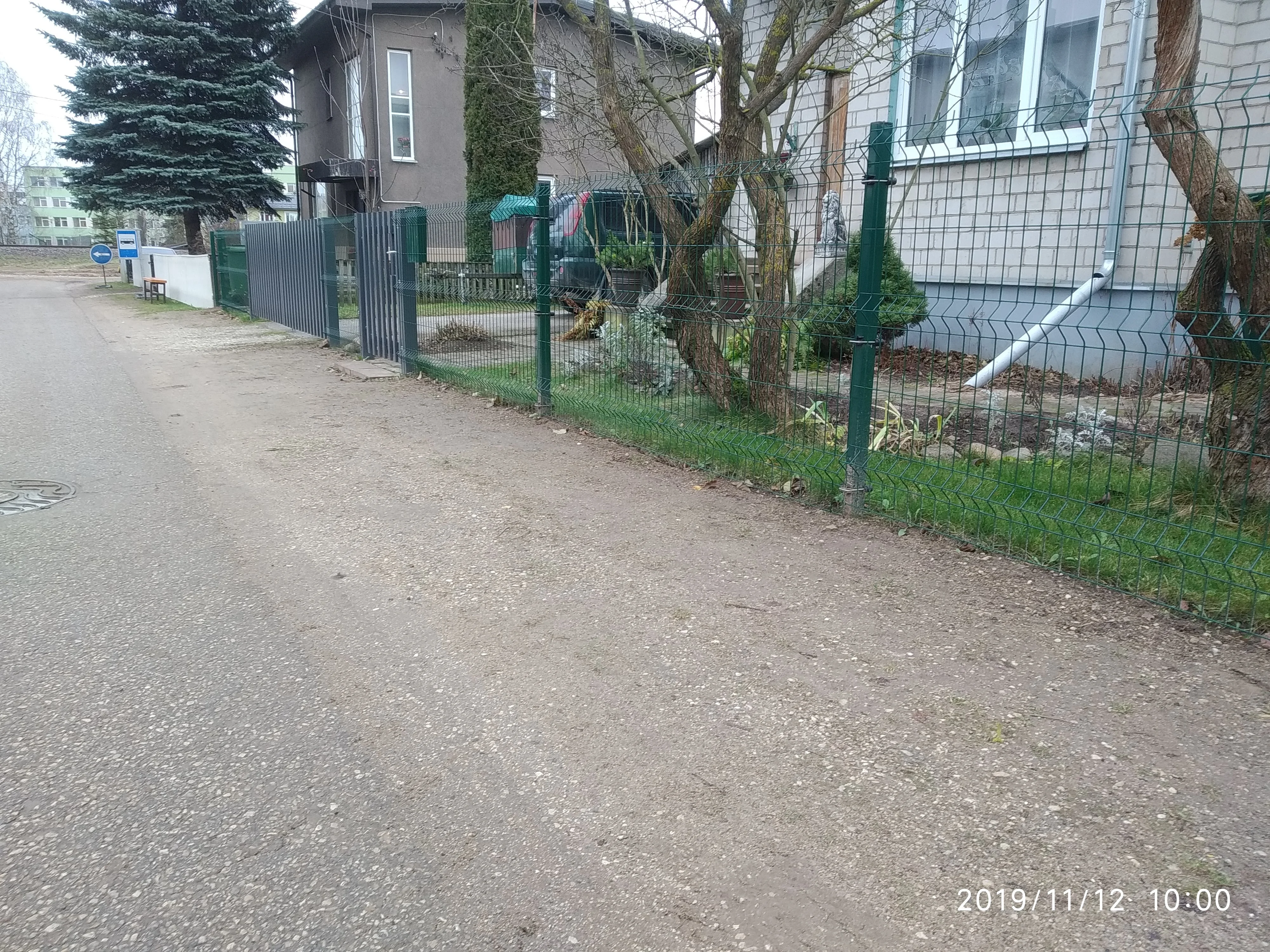 Keevispaneel - roheline 3D traatpaneelaed metalväravaga eramajas